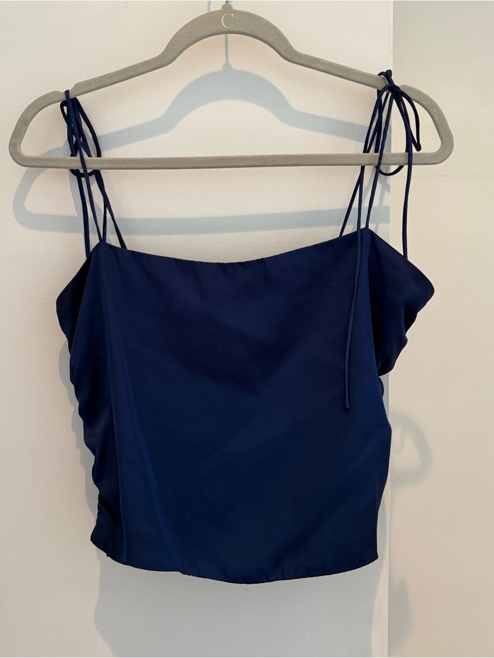 Urban Outfitters Navy Satin Tie-String Cami